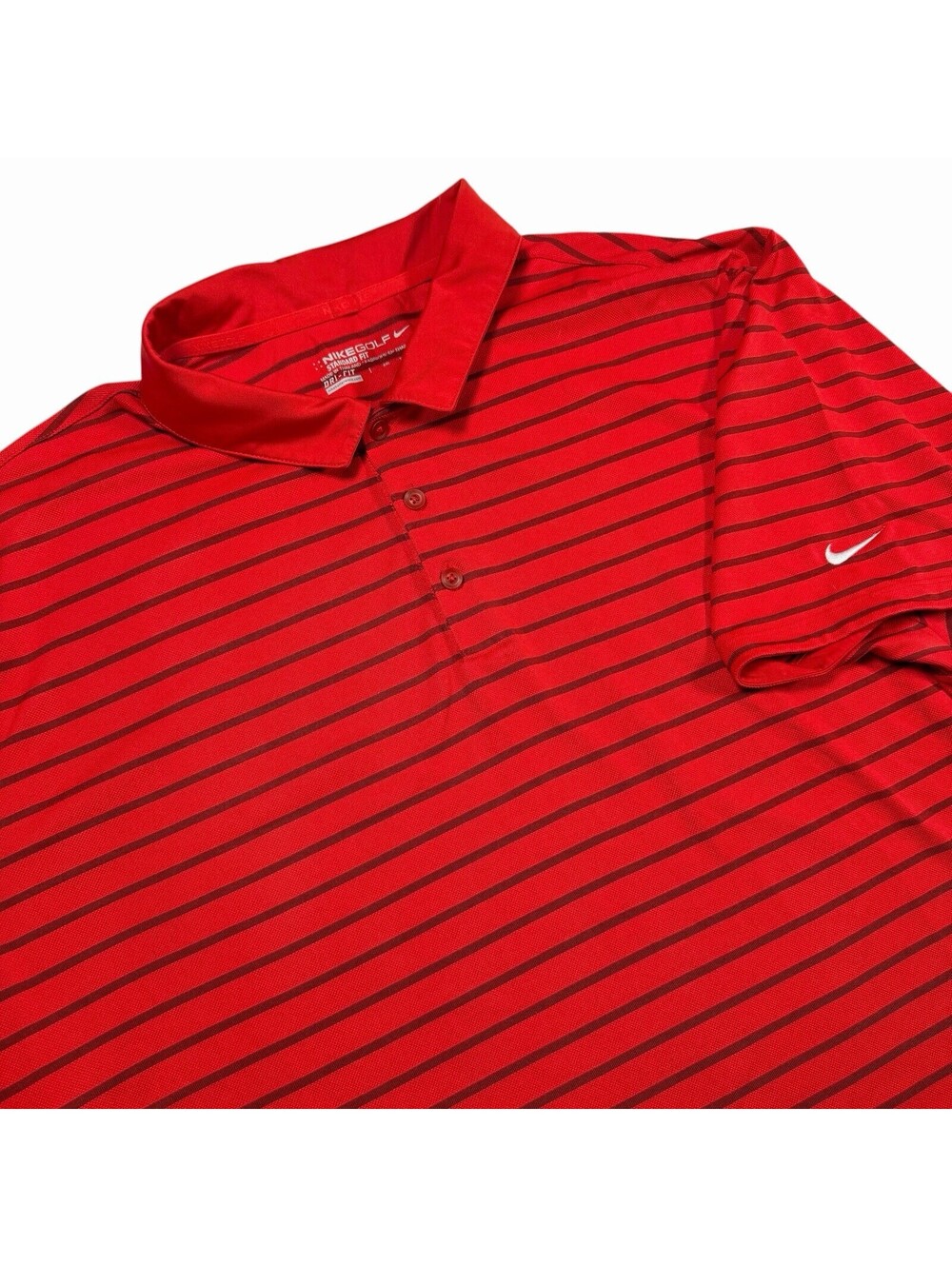 Nike Golf Dri-Fit Men's XXL Red Striped Short Sleeve Standard Fit Polo Shirt